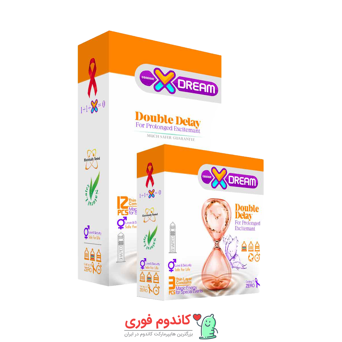 کاندوم تاخیری مضاعف ایکس دریم مدلdoubledelay