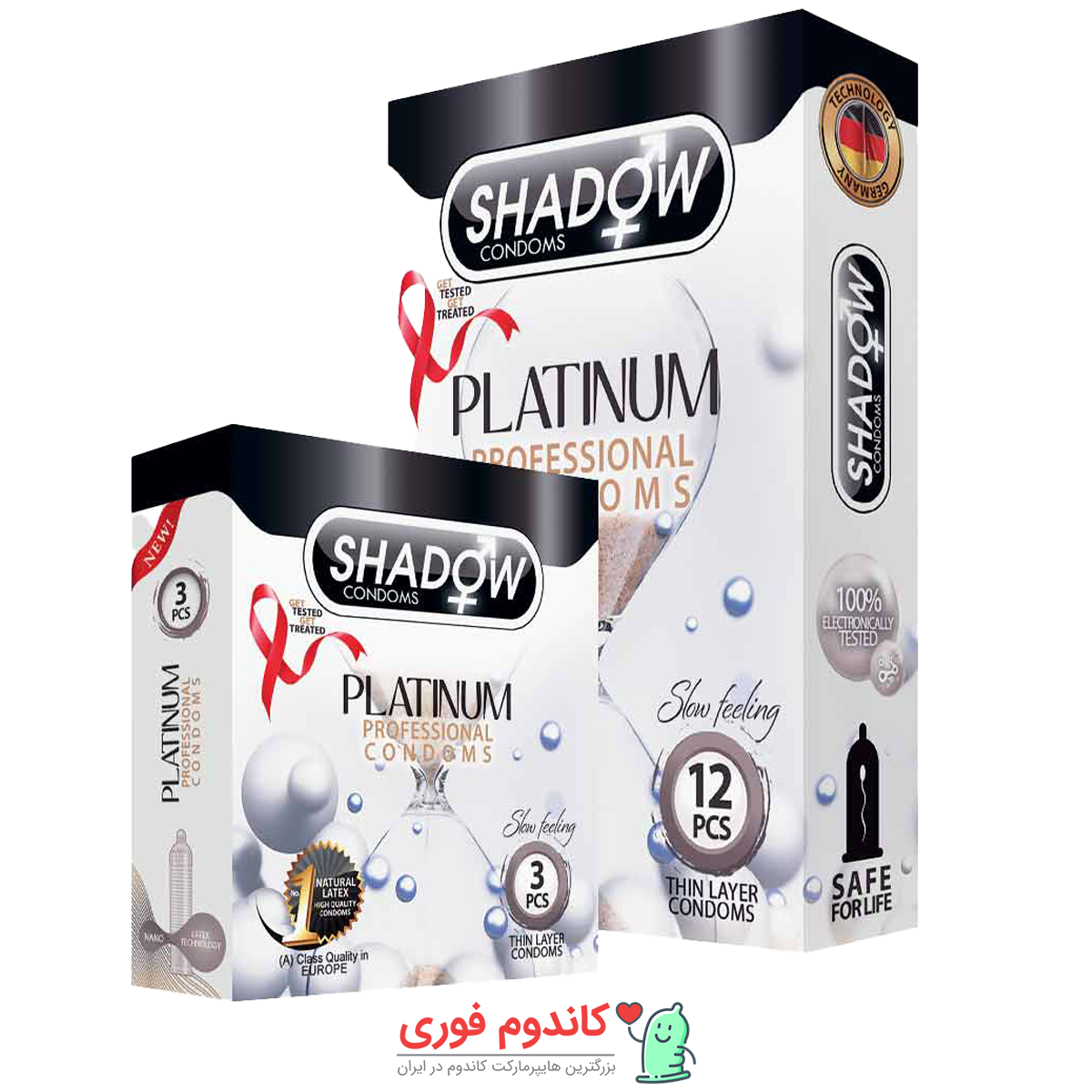 کاندوم تاخیری پلاتینیوم شادو مدلplatinum